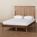 Baxton Studio Saki Mid-Century Modern Walnut Brown Finished Wood King Size Platform Bed - Saki-Ash Walnut-King