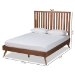 Baxton Studio Saki Mid-Century Modern Walnut Brown Finished Wood King Size Platform Bed - Saki-Ash Walnut-King
