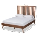 Baxton Studio Saki Mid-Century Modern Walnut Brown Finished Wood King Size Platform Bed - Saki-Ash Walnut-King