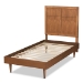 Baxton Studio Rin Mid-Century Modern Walnut Brown Finished Wood Twin Size Platform Bed - Rin-Ash Walnut-Twin