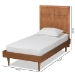 Baxton Studio Rin Mid-Century Modern Walnut Brown Finished Wood Twin Size Platform Bed - Rin-Ash Walnut-Twin