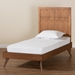 Baxton Studio Noela Mid-Century Modern Walnut Brown Finished Wood Twin Size Platform Bed - Noela-Ash Walnut-Twin