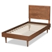Baxton Studio Hiro Mid-Century Modern Walnut Brown Finished Wood Twin Size Platform Bed - Hiro-Ash Walnut-Twin
