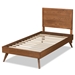 Baxton Studio Jiro Mid-Century Modern Walnut Brown Finished Wood Twin Size Platform Bed - Jiro-Ash Walnut-Twin