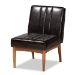 Baxton Studio Daymond Mid-Century Modern Dark Brown Faux Leather Upholstered and Walnut Brown Finished Wood 5-Piece Dining Nook Set - BBT8051.12-Dark Brown/Walnut-5PC Dining Nook Set