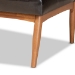 Baxton Studio Daymond Mid-Century Modern Dark Brown Faux Leather Upholstered and Walnut Brown Finished Wood 5-Piece Dining Nook Set - BBT8051.12-Dark Brown/Walnut-5PC Dining Nook Set