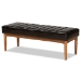 Baxton Studio Daymond Mid-Century Modern Dark Brown Faux Leather Upholstered and Walnut Brown Finished Wood 4-Piece Dining Nook Set - BBT8051.12-Dark Brown/Walnut-4PC Dining Nook Set