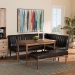Baxton Studio Daymond Mid-Century Modern Dark Brown Faux Leather Upholstered and Walnut Brown Finished Wood 4-Piece Dining Nook Set - BBT8051.12-Dark Brown/Walnut-4PC Dining Nook Set