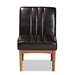 Baxton Studio Daymond Mid-Century Modern Dark Brown Faux Leather Upholstered and Walnut Brown Finished Wood Dining Chair - BBT8051.12-Dark Brown/Walnut-CC
