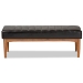 Baxton Studio Daymond Mid-Century Modern Dark Brown Faux Leather Upholstered and Walnut Brown Finished Wood Dining Bench - BBT8051.12-Dark Brown/Walnut-Bench