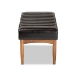 Baxton Studio Daymond Mid-Century Modern Dark Brown Faux Leather Upholstered and Walnut Brown Finished Wood Dining Bench - BBT8051.12-Dark Brown/Walnut-Bench