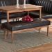 Baxton Studio Daymond Mid-Century Modern Dark Brown Faux Leather Upholstered and Walnut Brown Finished Wood Dining Bench - BBT8051.12-Dark Brown/Walnut-Bench