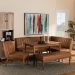 Baxton Studio Daymond Mid-Century Modern Tan Faux Leather Upholstered and Walnut Brown Finished Wood 5-Piece Dining Nook Set - BBT8051.12-Tan/Walnut-5PC Dining Nook Set