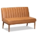 Baxton Studio Daymond Mid-Century Modern Tan Faux Leather Upholstered and Walnut Brown Finished Wood 5-Piece Dining Nook Set - BBT8051.12-Tan/Walnut-5PC Dining Nook Set