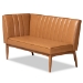 Baxton Studio Daymond Mid-Century Modern Tan Faux Leather Upholstered and Walnut Brown Finished Wood 5-Piece Dining Nook Set - BBT8051.12-Tan/Walnut-5PC Dining Nook Set