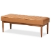 Baxton Studio Daymond Mid-Century Modern Tan Faux Leather Upholstered and Walnut Brown Finished Wood 5-Piece Dining Nook Set - BBT8051.12-Tan/Walnut-5PC Dining Nook Set