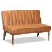Baxton Studio Daymond Mid-Century Modern Tan Faux Leather Upholstered and Walnut Brown Finished Wood 4-Piece Dining Nook Set - BBT8051.12-Tan/Walnut-4PC Dining Nook Set