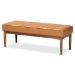 Baxton Studio Daymond Mid-Century Modern Tan Faux Leather Upholstered and Walnut Brown Finished Wood 4-Piece Dining Nook Set - BBT8051.12-Tan/Walnut-4PC Dining Nook Set