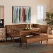 Baxton Studio Daymond Mid-Century Modern Tan Faux Leather Upholstered and Walnut Brown Finished Wood 4-Piece Dining Nook Set - BBT8051.12-Tan/Walnut-4PC Dining Nook Set