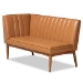 Baxton Studio Daymond Mid-Century Modern Tan Faux Leather Upholstered and Walnut Brown Finished Wood 2-Piece Dining Nook Banquette Set - BBT8051.12-Tan/Walnut-2PC SF Bench