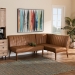 Baxton Studio Daymond Mid-Century Modern Tan Faux Leather Upholstered and Walnut Brown Finished Wood 2-Piece Dining Nook Banquette Set - BBT8051.12-Tan/Walnut-2PC SF Bench