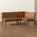Baxton Studio Daymond Mid-Century Modern Tan Faux Leather Upholstered and Walnut Brown Finished Wood 2-Piece Dining Nook Banquette Set - BBT8051.12-Tan/Walnut-2PC SF Bench