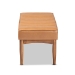Baxton Studio Daymond Mid-Century Modern Tan Faux Leather Upholstered and Walnut Brown Finished Wood Dining Bench - BBT8051.12-Tan/Walnut-Bench