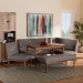 Baxton Studio Riordan Mid-Century Modern Grey Fabric Upholstered and Walnut Brown Finished Wood 5-Piece Dining Nook Set - BBT8051.13-Grey/Walnut-5PC Dining Nook Set