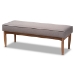 Baxton Studio Riordan Mid-Century Modern Grey Fabric Upholstered and Walnut Brown Finished Wood 5-Piece Dining Nook Set - BBT8051.13-Grey/Walnut-5PC Dining Nook Set