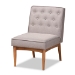 Baxton Studio Riordan Mid-Century Modern Grey Fabric Upholstered and Walnut Brown Finished Wood 5-Piece Dining Nook Set - BBT8051.13-Grey/Walnut-5PC Dining Nook Set