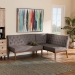 Baxton Studio Riordan Mid-Century Modern Grey Fabric Upholstered and Walnut Brown Finished Wood 2-Piece Dining Nook Banquette Set - BBT8051.13-Grey/Walnut-2PC SF Bench
