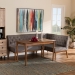Baxton Studio Riordan Mid-Century Modern Grey Fabric Upholstered and Walnut Brown Finished Wood 3-Piece Dining Nook Set - BBT8051.13-Grey/Walnut-3PC Dining Nook Set