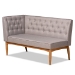Baxton Studio Riordan Mid-Century Modern Grey Fabric Upholstered and Walnut Brown Finished Wood 4-Piece Dining Nook Set - BBT8051.13-Grey/Walnut-4PC Dining Nook Set