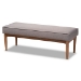 Baxton Studio Riordan Mid-Century Modern Grey Fabric Upholstered and Walnut Brown Finished Wood 4-Piece Dining Nook Set - BBT8051.13-Grey/Walnut-4PC Dining Nook Set