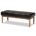 Baxton Studio Riordan Mid-Century Modern Dark Brown Faux Leather Upholstered and Walnut Brown Finished Wood 4-Piece Dining Nook Set - BBT8051.13-Dark Brown/Walnut-4PC Dining Nook Set