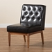 Baxton Studio Riordan Mid-Century Modern Dark Brown Faux Leather Upholstered and Walnut Brown Finished Wood Dining Chair - BBT8051.13-Dark Brown/Walnut-CC