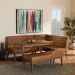 Baxton Studio Riordan Mid-Century Modern Tan Faux Leather Upholstered and Walnut Brown Finished Wood 4-Piece Dining Nook Set - BBT8051.13-Tan/Walnut-4PC Dining Nook Set