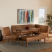 Baxton Studio Riordan Mid-Century Modern Tan Faux Leather Upholstered and Walnut Brown Finished Wood 5-Piece Dining Nook Set - BBT8051.13-Tan/Walnut-5PC Dining Nook Set