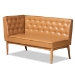 Baxton Studio Riordan Mid-Century Modern Tan Faux Leather Upholstered and Walnut Brown Finished Wood 5-Piece Dining Nook Set - BBT8051.13-Tan/Walnut-5PC Dining Nook Set