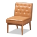Baxton Studio Riordan Mid-Century Modern Tan Faux Leather Upholstered and Walnut Brown Finished Wood 5-Piece Dining Nook Set - BBT8051.13-Tan/Walnut-5PC Dining Nook Set