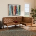 Baxton Studio Riordan Mid-Century Modern Tan Faux Leather Upholstered and Walnut Brown Finished Wood 2-Piece Dining Nook Banquette Set - BBT8051.13-Tan/Walnut-2PC SF Bench