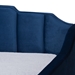 Baxton Studio Lennon Modern and Contemporary Navy Blue Velvet Fabric Upholstered Twin Size Daybed with Trundle - CF9172-Navy Blue Velvet-Daybed-T/T