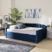 Baxton Studio Lennon Modern and Contemporary Navy Blue Velvet Fabric Upholstered Full Size Daybed with Trundle - CF9172-Navy Blue Velvet-Daybed-F/T
