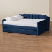 Baxton Studio Lennon Modern and Contemporary Navy Blue Velvet Fabric Upholstered Full Size Daybed with Trundle - CF9172-Navy Blue Velvet-Daybed-F/T