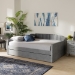 Baxton Studio Lennon Modern and Contemporary Grey Velvet Fabric Upholstered Full Size Daybed with Trundle - CF9172-Silver Grey Velvet-Daybed-F/T