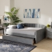 Baxton Studio Lennon Modern and Contemporary Grey Velvet Fabric Upholstered Full Size Daybed with Trundle - CF9172-Silver Grey Velvet-Daybed-F/T