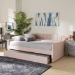 Baxton Studio Lennon Modern and Contemporary Pink Velvet Fabric Upholstered Full Size Daybed with Trundle - CF9172-Pink Velvet Velvet-Daybed-F/T