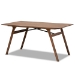 Baxton Studio Tara Mid-Century Modern Light Grey Fabric Upholstered and Walnut Brown Finished Wood 7-Piece Dining Set - RDC714-Light Grey/Walnut-7PC Dining Set