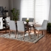 Baxton Studio Tara Mid-Century Modern Light Grey Fabric Upholstered and Walnut Brown Finished Wood 7-Piece Dining Set - RDC714-Light Grey/Walnut-7PC Dining Set