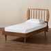 Baxton Studio Chiyo Mid-Century Modern Transitional Walnut Brown Finished Wood Twin Size Platform Bed - Chiyo-Ash Walnut-Twin